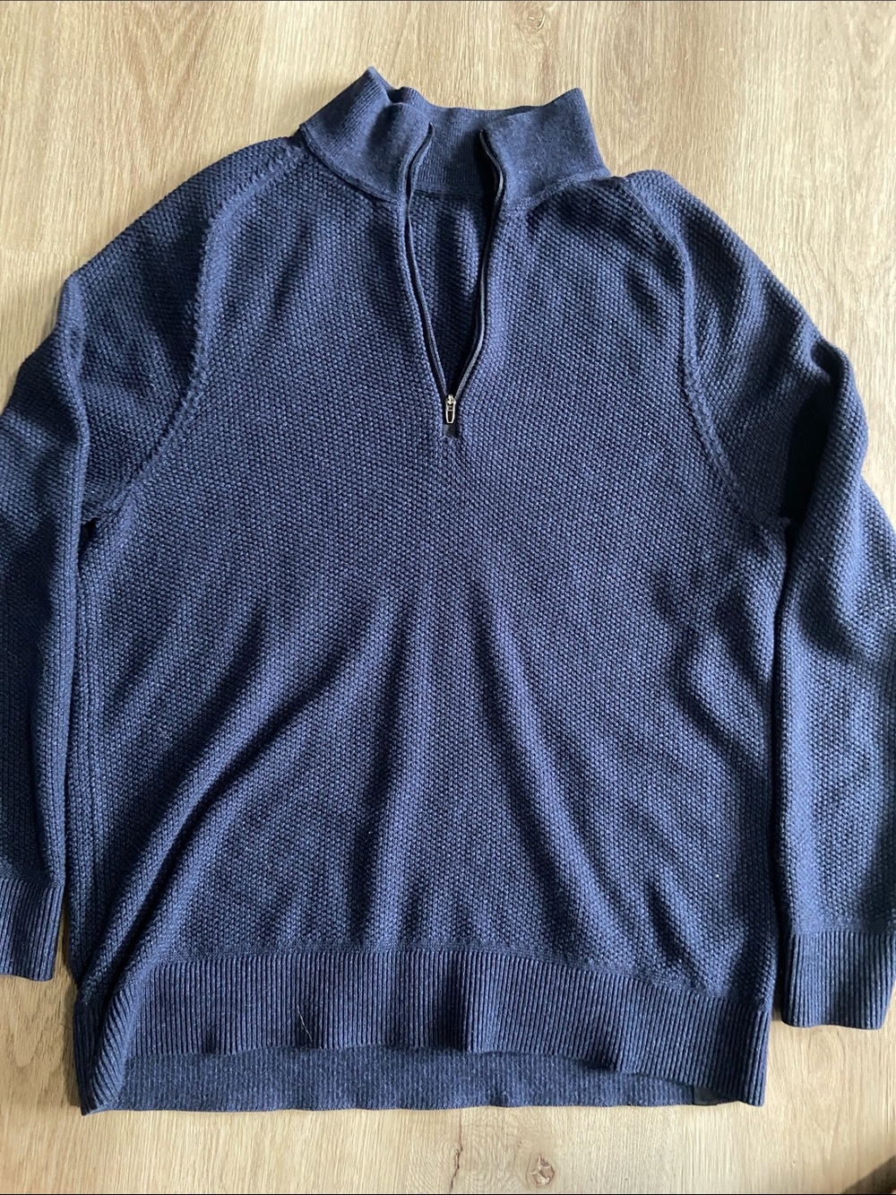 lululemon athletica Men's Navy Half-Zip Textured Sweater